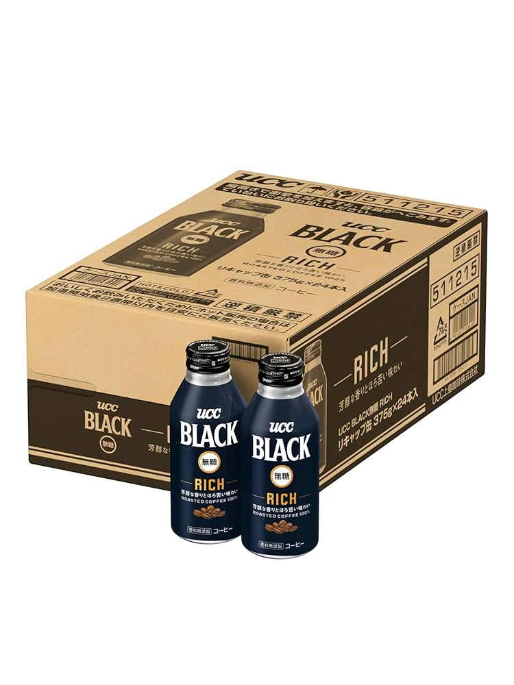 Amazon.co.jp: ブラック無糖UCC BLACK無糖 RICH R缶 375g×24本
